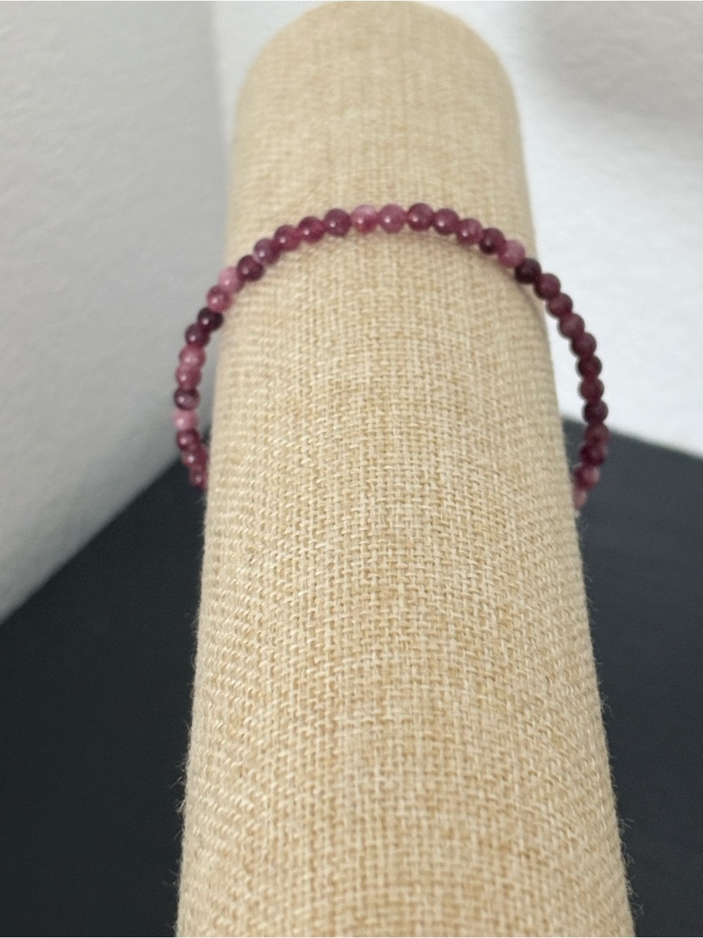 Handcrafted pink tourmaline gemstone beaded bracelet